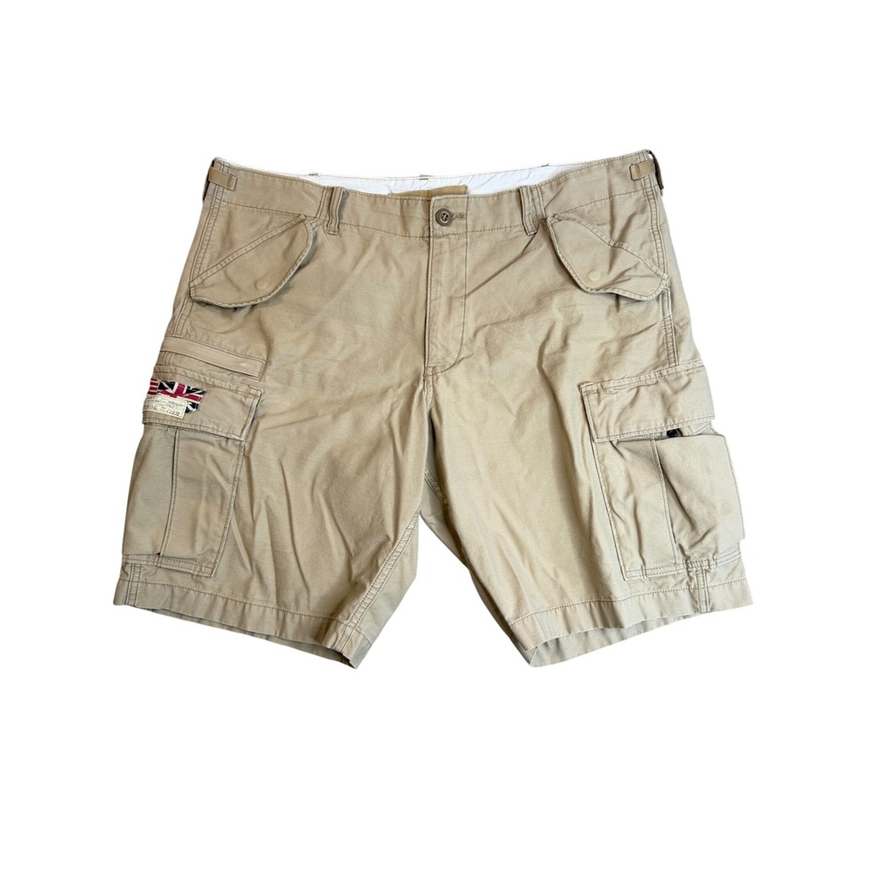 Denim & Supply Ralph Lauren Cargo Shorts Mens 38 Tan Khaki Union Jack Flag Gorp